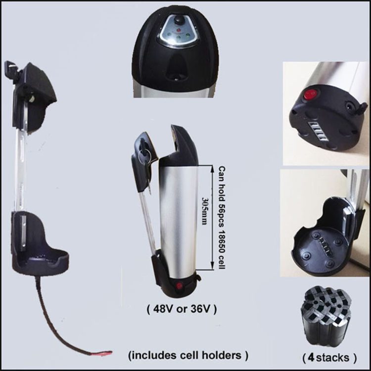 48V bottle battery storage box or 36V aluminum water bottle shell of