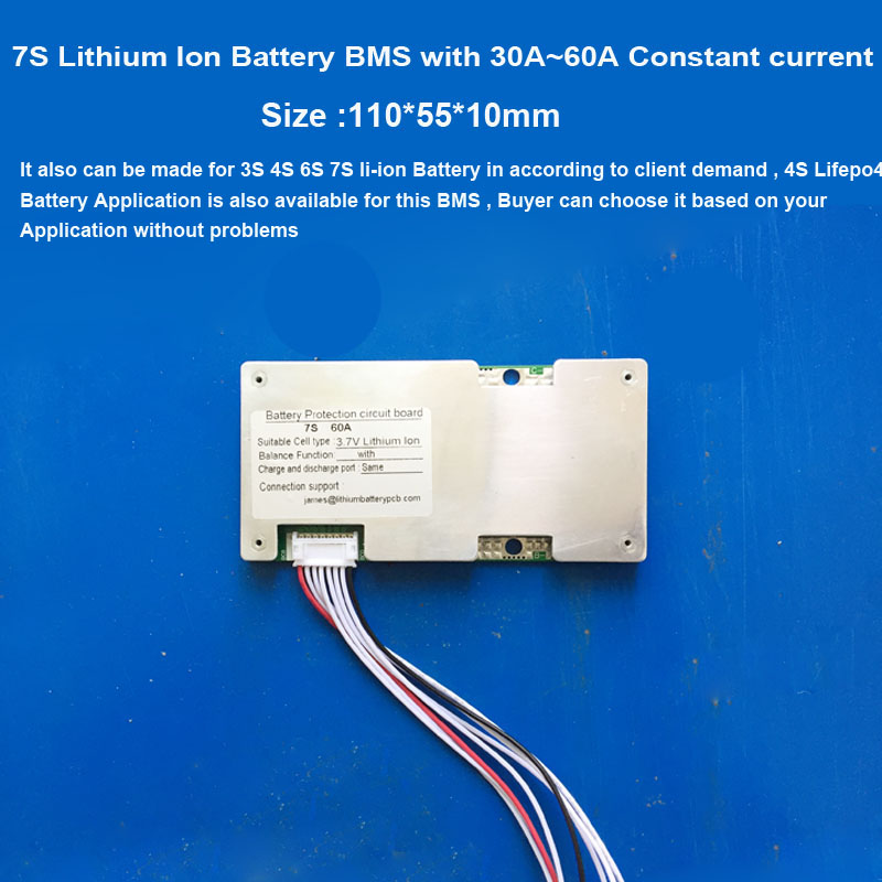 7S 29.4V BMS Protection Board with Balance for Li-ion Lithium Battery Tool