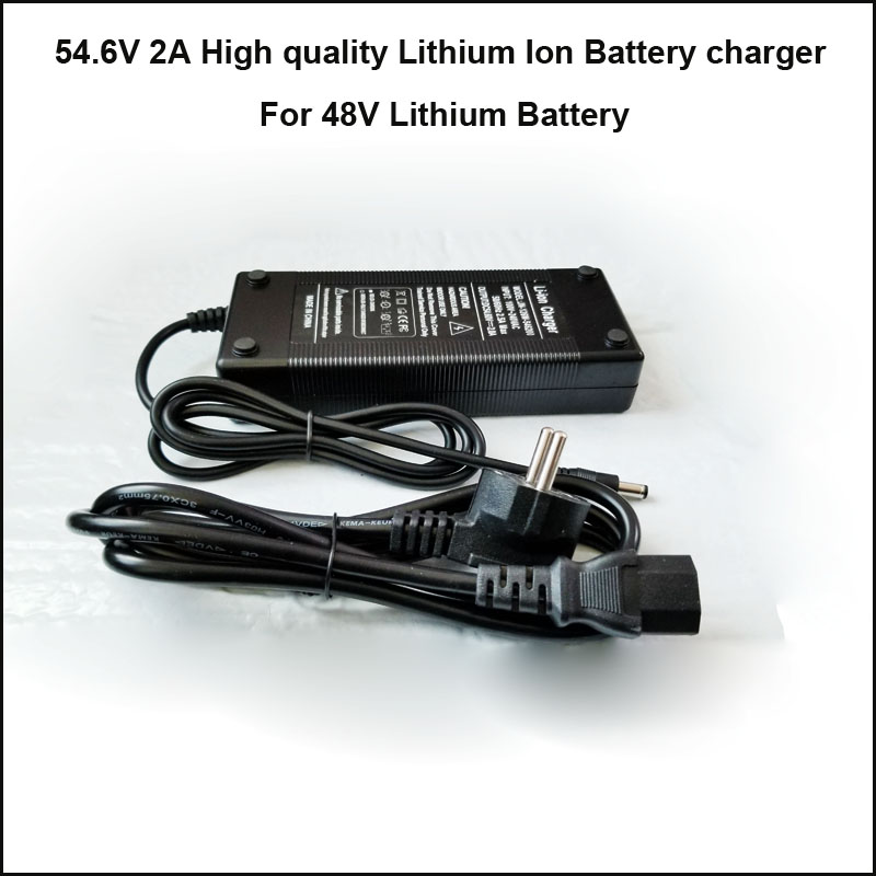 54.6V 2A Lithium Ebike battery Charger 48V 13S li-ion Battery charger  DC/Pack 3 Pin Socket/connector
