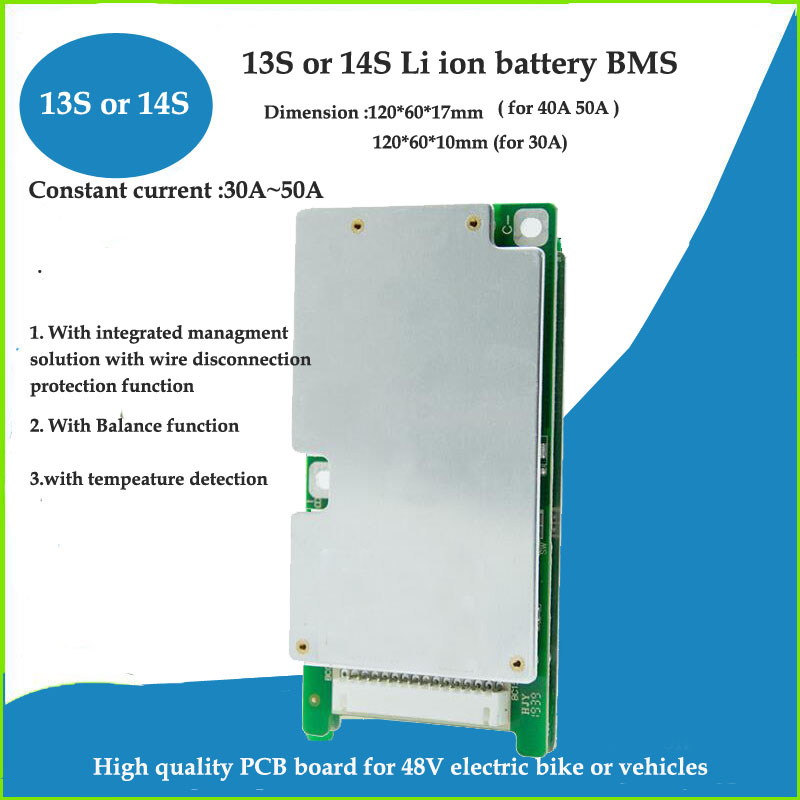 14 S 48 V 40 A BMS Li-Ion Cell batterie rjxzs équilibré E-Bike UK Vendeur UK Stock