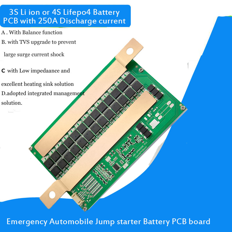 Ubevæbnet læsning Suri 3S 12.6V Li ion or 4S 14.4V Lifepo4 emergency car jump starter battery PCB  board with 250A discharge current – LLT POWER ELECTRONIC