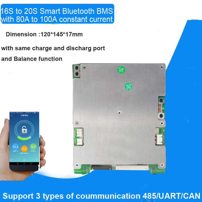 16S Li-ion Lipo LiFePo4 LFP RS485 UART Smart Battery BMS Board W/ APP Sofeware