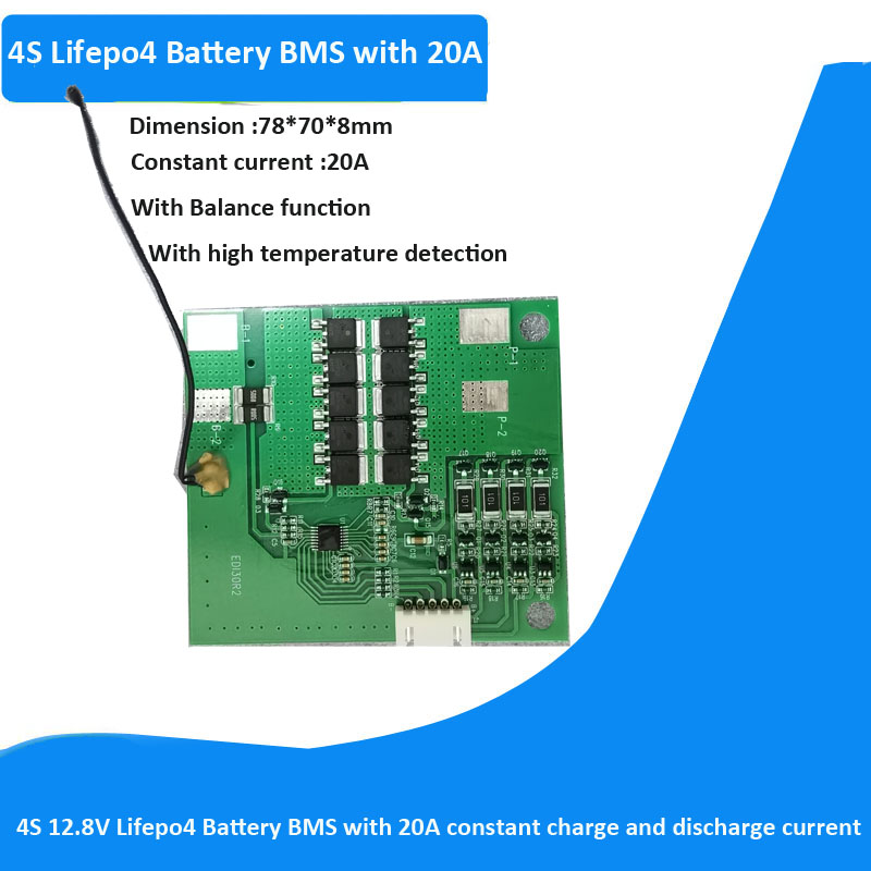 4S 12.8V Lifepo4 BMS with 20A constant charge and discharge current with  balance function for power supplier solar – LLT POWER ELECTRONIC