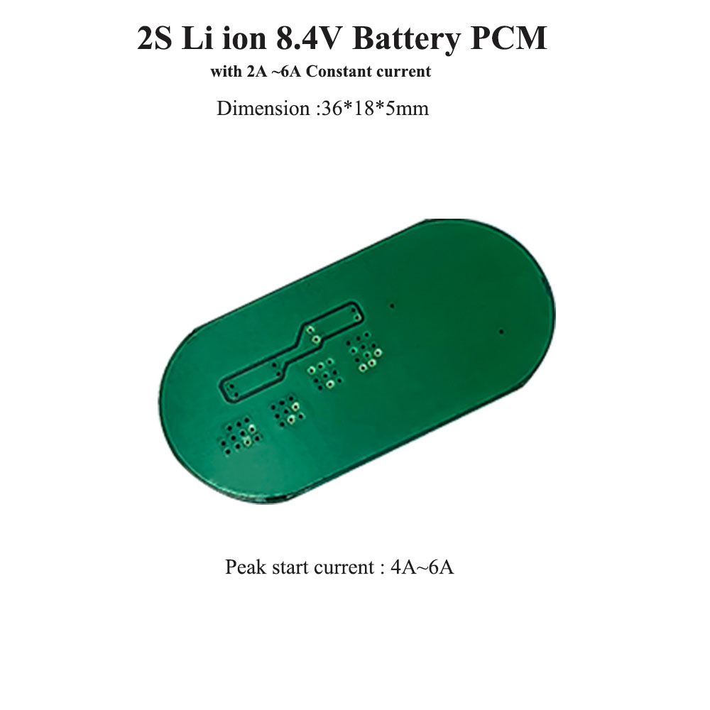 2S Lithium ion oval shape 8.4V battery BMS